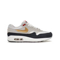 Air Max 1 Olympic vista lateral - sapatilhas couro tecido branco azul dourado