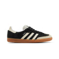Adidas Samba OG Black Wonder White vista lateral - sapatilhas premium couro preto dourado