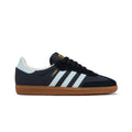 Adidas Samba OG Carbon Almost Blue Gum vista lateral - sapatilhas couro azul escuro azul bebé